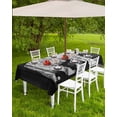 thumbnail image 4 of Fsddascl Black White Bear Outdoor Tablecloth - 52x70 Inch Rectangle Dining Table Cover, Farmhouse Country Rustic Wooden Grain Waterproof Outdoor Table Cloth with Umbrella Hole & Zipper for Patio, 4 of 7
