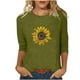 thumbnail image 1 of Camisetas Casuales de las Mujeres de Moda Impresa 3/4 Mangas Blusa Cuello Redondo para el Hogar Y Diario, 1 of 4