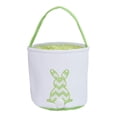 thumbnail image 1 of Cesta de conejito de Pascua, adorable decoración de Pascua, bolsa de huevos de Pascua, bolsas de mano de conejo, lona Verde, 1 of 9
