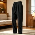 thumbnail image 2 of Bpyeka Men's Big & Tall Summer Baggy Athletic Pants, Elastic Waist Drawstring Straight-Leg Trousers, Ice Silk Quick-Dry Lightweight Casual Pants, M-5XL, 2 of 5