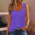 thumbnail image 2 of Timegard Tank Tops for Women Wide Strap Sleeveless V-Neck Summer Dressy Casual Tunic Top Basic Top, 2 of 4