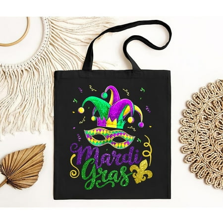 vintage New Limited Mardi Gras 2024  Mask Beads New Orleans Party Tote Bag-TH19700