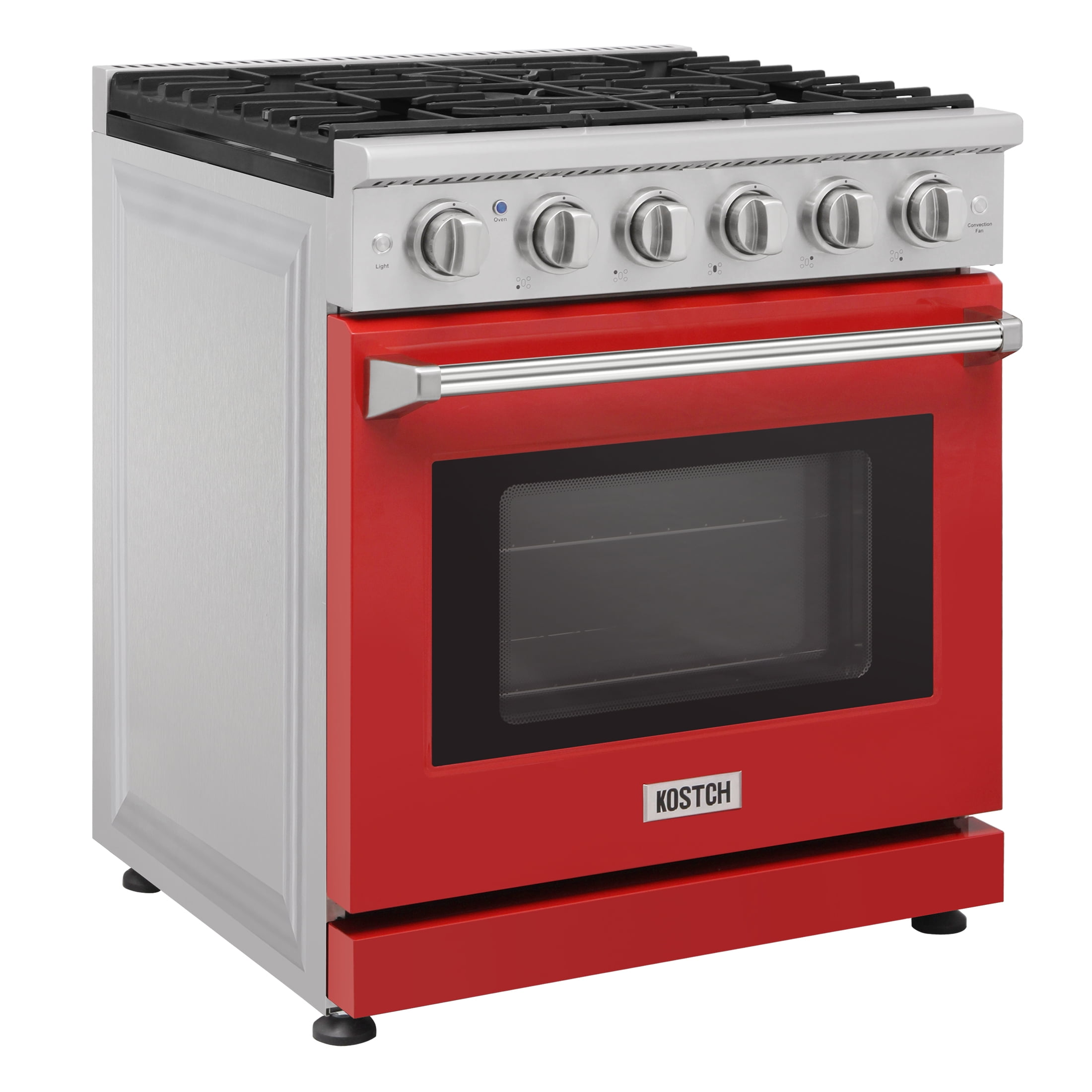 KOSTCH 30-in 5 Burners 4.55 Cu. Ft Convection Oven 110V Freestanding Liquid Propane Gas Range ( Red )