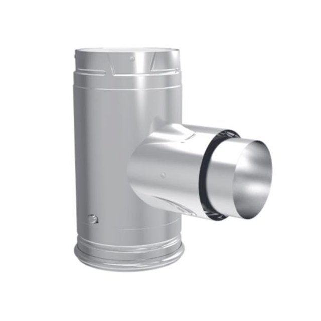 3 in. Dia. Pellet Vent Pro Adapter Tee with Clean-Out Tee Cap