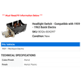 thumbnail image 2 of Headlight Switch - Compatible with 1959 - 1963 Buick Electra 1960 1961 1962, 2 of 2