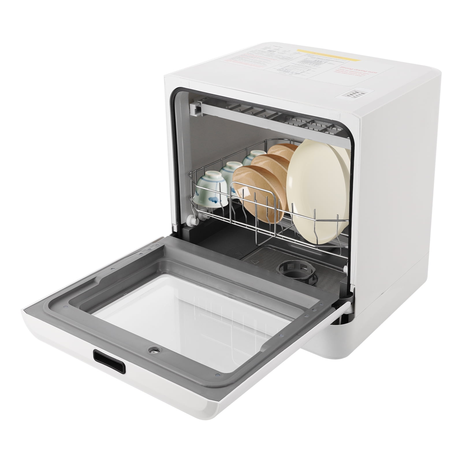 6.8L/1.8 Gallon Rectangular White Portable Mini Dishwasher Countertop Dishwasher, Household Mini Dishwasher