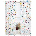 thumbnail image 2 of Sheer Curtains 96 Inches Long, Colorful Polka Dot Light Filtering Window Curtains for Living Room/Bedroom, Rainbow Point Vibrant Rod Pocket Voile Sheer Curtain Drapes, 52"W x 96"L, 2 Panels, 2 of 8