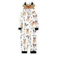 thumbnail image 2 of Baqcunre Family Christmas Pajamas Matching Sets,Children Kids Merry Christmas Sets Khaki Prints Hooded Zipper Jumpsuit Family Outfit Lounge Set,Kids Christmas Pajamas Christmas Pajamas Khaki 3T, 2 of 7