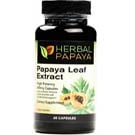 Papaya Leaf Extract - Natural Blood Platelet Level Boost, Bone Marrow Support, Immune Gut & Digestive Enzymes Health - 10:1 Strength - 60/600mg Veggie