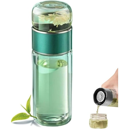 

Infusifie Infusifie Tea Infuser 2025 New Glass Tea Infuser Bottle Portable Tea Water 3 in 1 Smart Tea Maker Portable Tea Water Separation Tea Cup for Loose Leaf Tea (green 420ml)