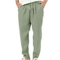 thumbnail image 1 of Pantalones largos para hombre, moda de verano, lisos, informales, con cintura elástica y bolsillos, 1 of 2