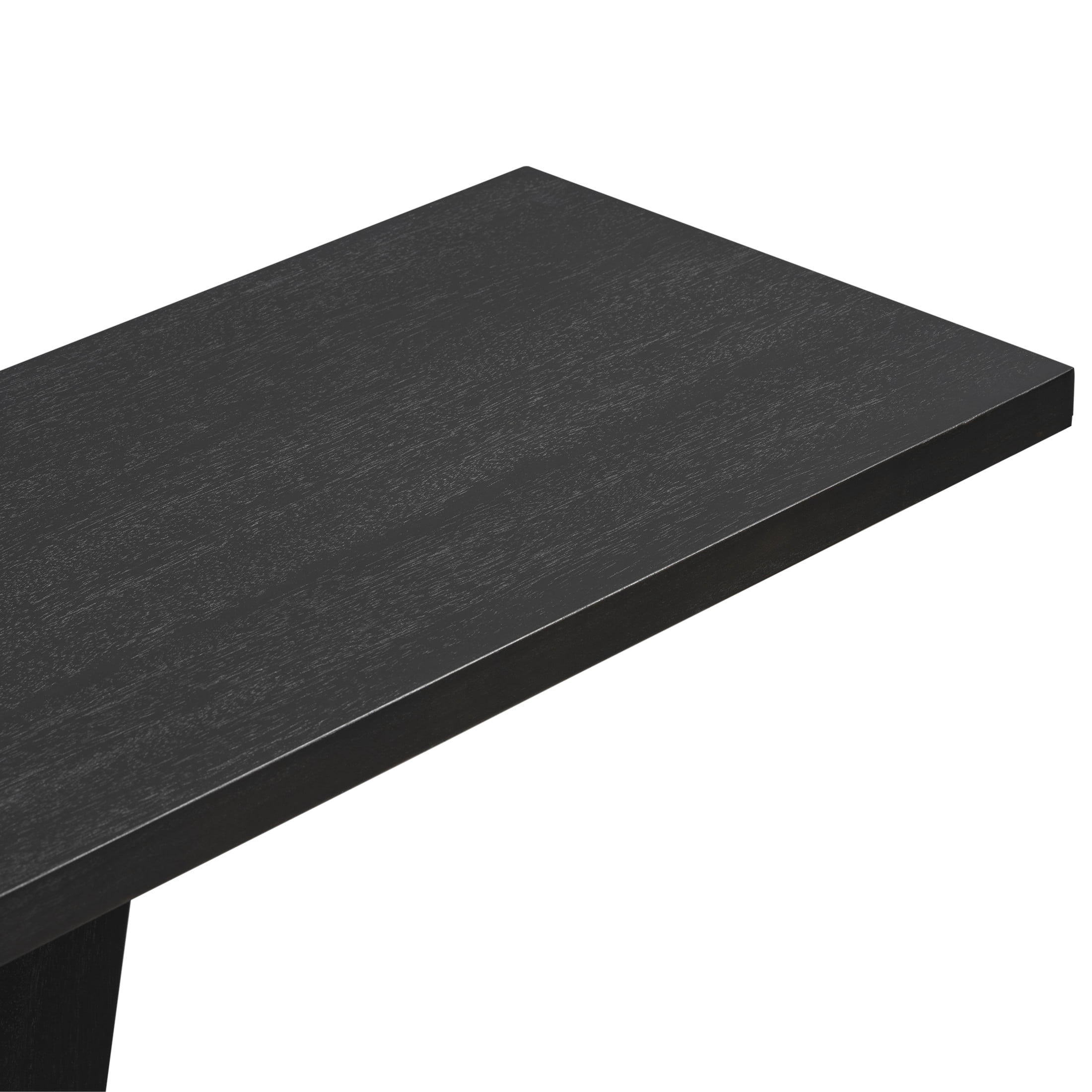 Ben Minimalist Console Table with V-Base, Natural Wood Veneer Black