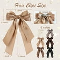 thumbnail image 3 of 6PCS Silky Satin Hair Bows Hair Clips for Women Girls, Hair Ribbon with Long Tail Bowknot, Hair Clips Hair Barrettes with Bow Accessories for Teens Kids, 3 of 6