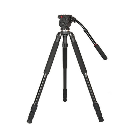 JY0509A Aluminum Alloy DSLR Photography Camera Camcorder Video Tripod with Fluid Drag Head Padded