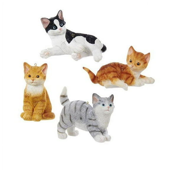 Kurt Adler Cat Ornament Set of 4