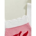 thumbnail image 5 of Hirigin Store Baby Girls Spring Summer Knit Jumpsuit Sleeveless Ruffle Trim Cherry Print Romper, 5 of 8
