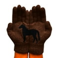 thumbnail image 6 of Women Winter Warm Knitted Gloves Funny Black Horse Irregular Patchwork Mittens, 6 of 9