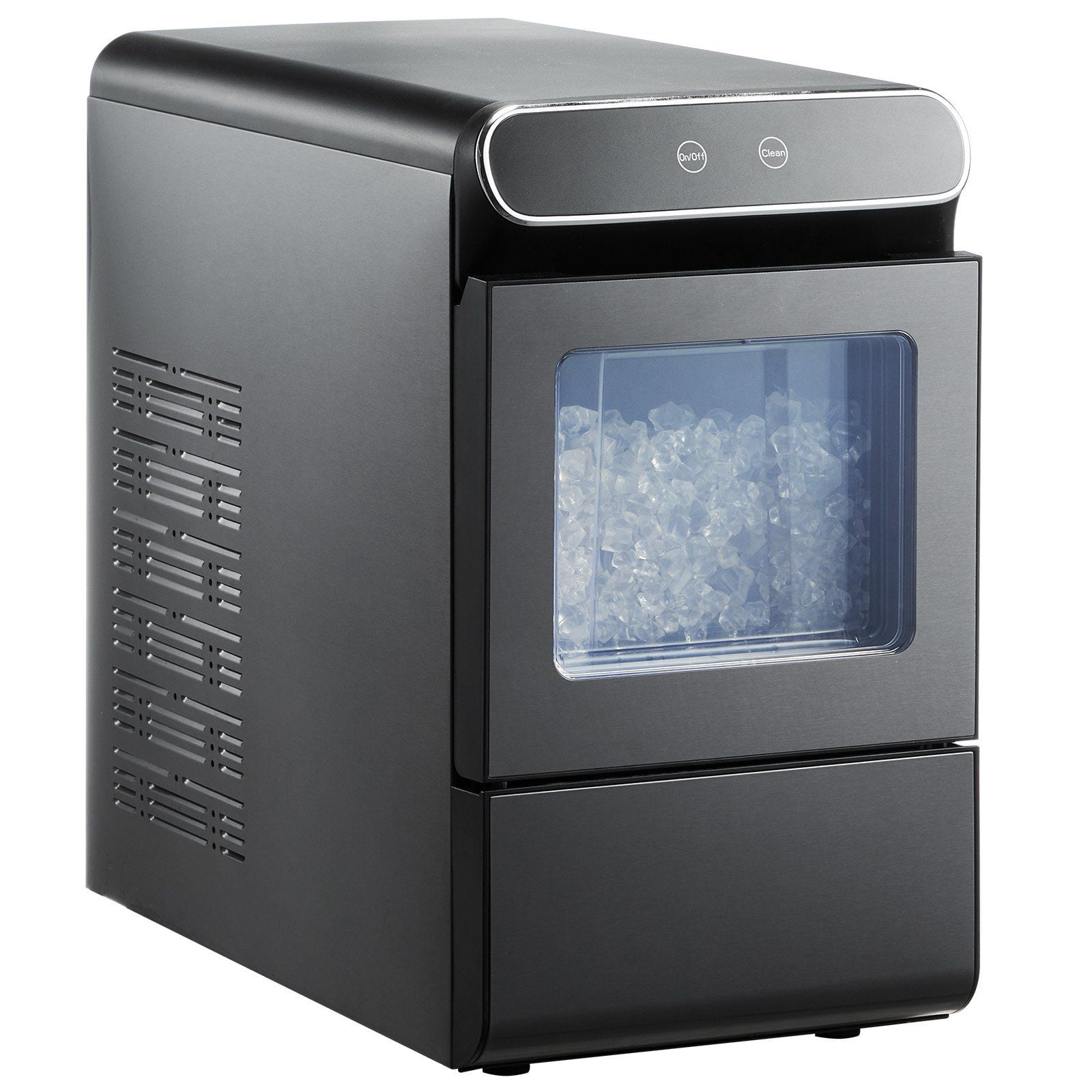 37Lbs/24H Countertop Nugget Ice Maker with Self-Cleaning Function, Includes Scoop Basket – Ideal for Home & Commercial Use