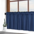 thumbnail image 3 of GlowSol Waterproof Tier Curtain for Bathroom Blackout Kitchen Curtains with Embossed Dots, Navy Blue, 30"W x 45"L Set of 2, 3 of 7