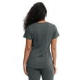 thumbnail image 2 of Motion By Barco MOT001 Women's Three Pocket V-Neck Rib Knit Inset Scrub Top Pewter XL, 2 of 2