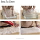 thumbnail image 4 of Namzi Alfombra de baño antideslizante de felpa, lavable a máquina, ideal para el suelo del baño, bañera y ducha. Accesorios de decoración para el baño, 43 x 89 cm (blanco y amarillo)., 4 of 4