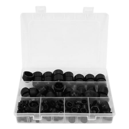 

145PCs Hex Nut Cap Black PE Protective Fastener M4‑M12 Bolt Cap Industrial Accessory WJ‑10‑0005