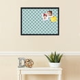 thumbnail image 3 of PinPix ArtToFrames 25x17 Custom Cork Bulletin Board Argyle Turquoise   Poster Board Has a Fabric Style Canvas Finish, Framed in Satin Black (PinPix-648), 3 of 6
