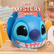 Disney Stitch Jumbo Mystery Capsule, 10 Surprises Inside, Collectible Figures and Plush, Blind Box, Toy for Fans, Boys, Girls, Kids Ages 3 and up