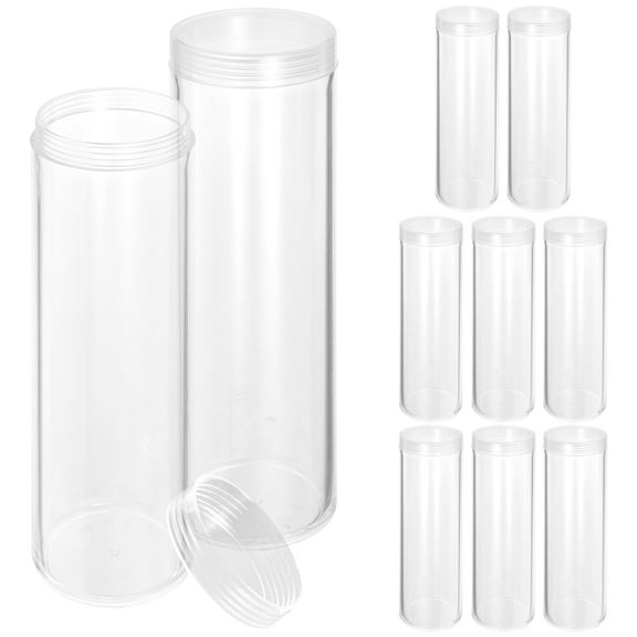 DINHEAROM 10Pcs Storage Tubes For Coin Collectors In Transparent Plastic