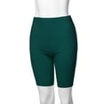 thumbnail image 5 of A2Y Women's Basic Solid Premium Cotton Mid Thigh High Rise Biker Bermuda Shorts Huntergreen M, 5 of 5