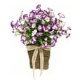 thumbnail image 2 of Artificial Morning Glory Hanging Basket Outdoor Garden Porch Decor Faux Flower Garland Vine for Patio Fence Wall Decoration, 2 of 7