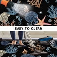 thumbnail image 4 of Black Blue Coastal Outdoor Rug 5x8 Ft, Non Slip Washable Area Rug, Summer Beach Coral Shell Starfish Seahorse Patio Rugs Carpet Runner, Large Floor Mat for Indoor/Outdoor Deck Porch Camping, 4 of 8