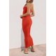 thumbnail image 4 of Vestido PRETTYGARDEN Strapless Sin Mangas Bodycon Maxi Naranja S, 4 of 5