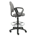 thumbnail image 5 of Boss Office Products Contoured Comfort Fabric Drafting Stool with Loop Arms in Gray, 5 of 7