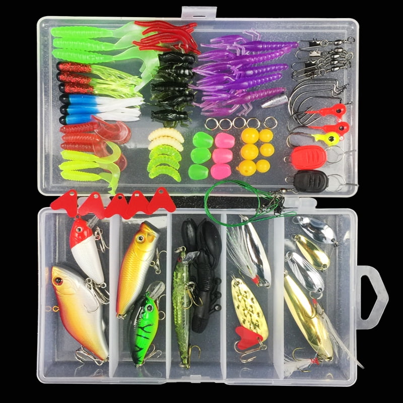 XGEEK 88Pcs Fishing Lures Kit Set for Bass,Trout,Salmon,Including Spoon