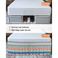 thumbnail image 7 of Geometric Bohemia Bed Skirt Stripes Orange Turquoise and Blue Bed Skirts King Size 16 Inch Drop, Wrap Around Dust Ruffle&nbsp;Bedskirt with Adjustable Elastic Belt for Queen Size Beds, 7 of 7