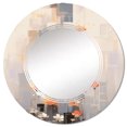 thumbnail image 2 of Designart "Orange Grey Pencil Strokes Bouquet Flowers Contemporary Florals" Floral Round Wall Mirror - Traditional Oval Printed Decorative Oversized Mirror - Multiple Color Options, 2 of 4