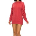 thumbnail image 3 of A2Y Women's French Terry Long Sleeve Side Shirring Hoodie Dress Rust M, 3 of 3