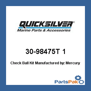 Mercury Quicksilver 30-98475t 1 Check Ball Kit Made By Mercury Quicksilver