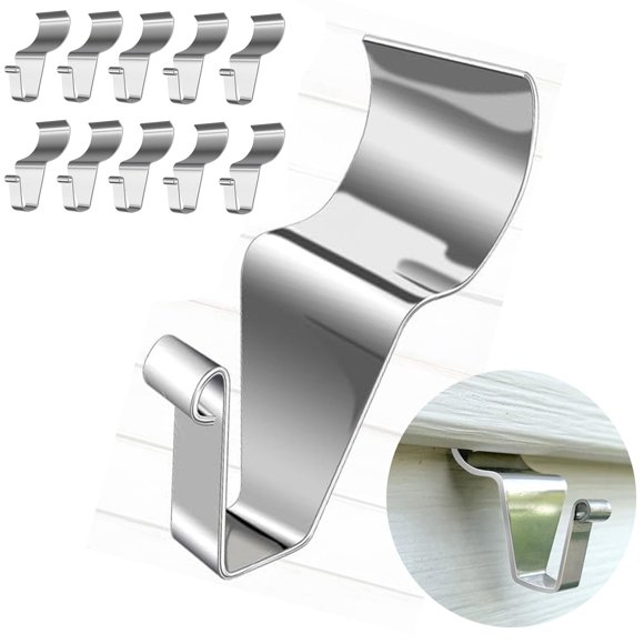 Heavy-Duty Stainless Steel Siding Hooks for Vinyl Siding - 5.4" Hanging Clips for Outdoor Decor, Lights, Wreaths - No Tools Needed, Holds 11 lbs - 5-Pack/10-Pack