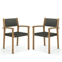 Spaco Set of 2 Stackable Outdoor Wicker Dining Chair, Outdoor Lounge Chairs, Patio Chair, Outdoor Patio Furniture