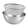 thumbnail image 5 of 2 Pieces Fruit Vegetable Washing Basket, Rice Washing Bowl Colander Food Strainers Set, 304 Stainless Steel Colander with Mixing Bowl for Rice 24cm, 5 of 8