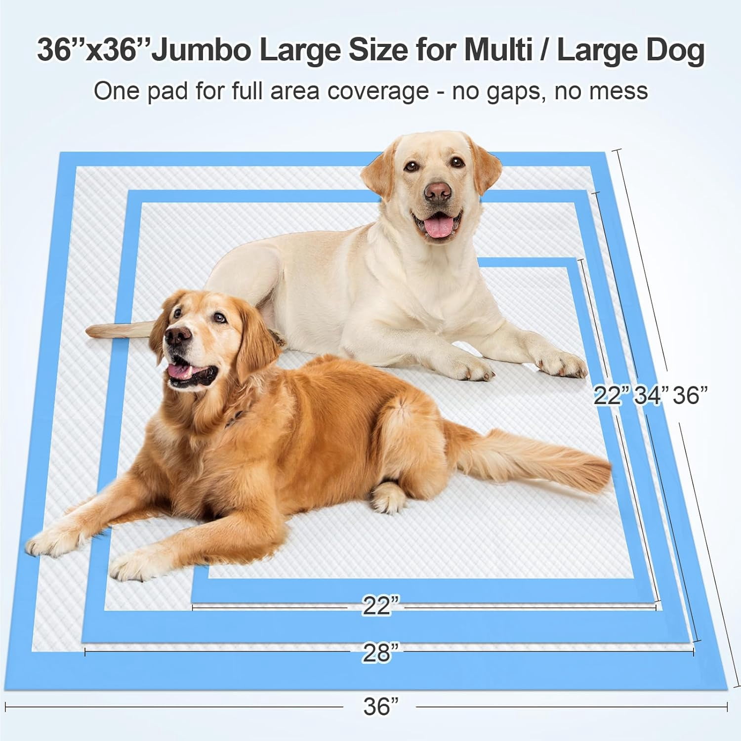 Upgraded Charcoal Puppy Pads, Thicken XXL 36’’x36’’ Pee Pads for Dogs, Super Absorbent Up to 12Cup, Odor Control & Leak Proof Dog Training Pads for Surgery, Older,Puppy, 45 Counts