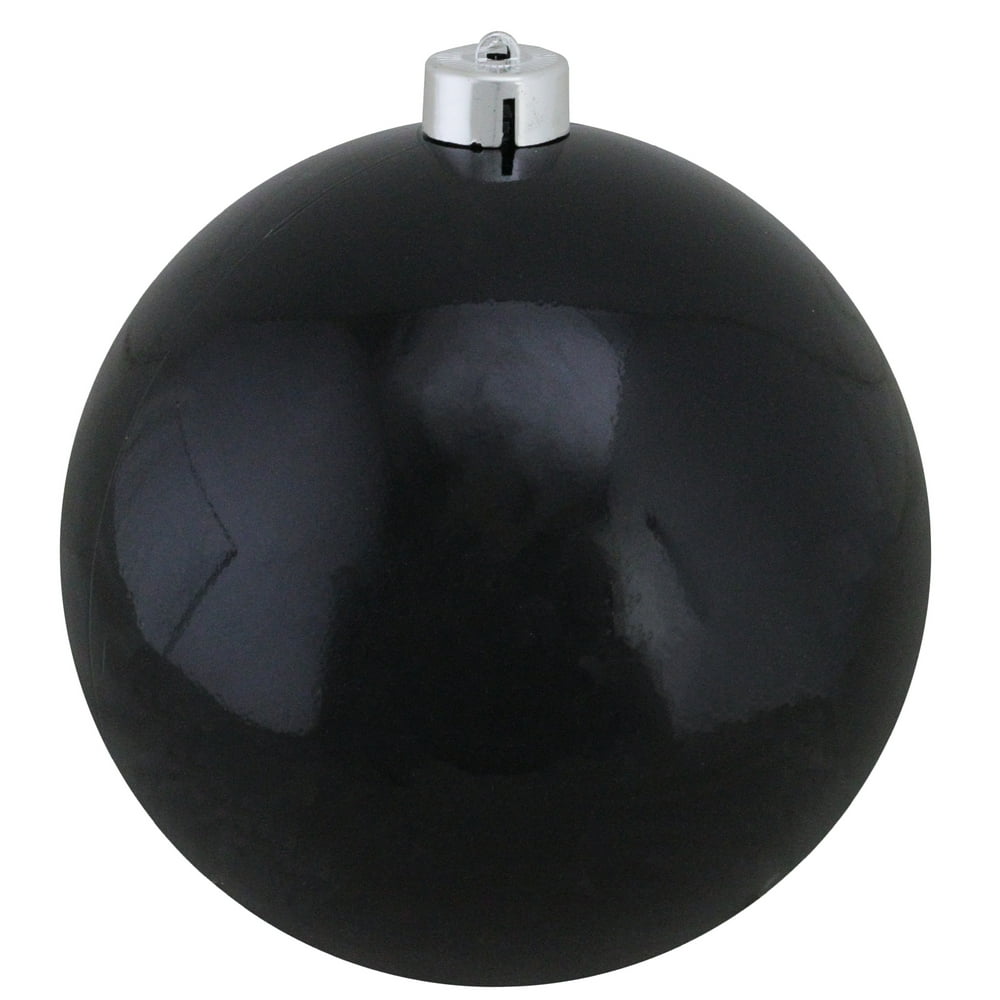 Shiny Jet Black Commercial Shatterproof Christmas Ball Ornament 12