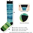 thumbnail image 3 of Coolnut Blue and Green Stripes Compression Socks for Women&Men Circulation-Best Support for Nurses,Running,Athletic-1 Packs, 3 of 7