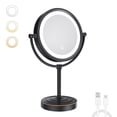 thumbnail image 1 of Espejo de maquillaje GURUN, luz LED recargable con aumento de 10x, 1 of 7