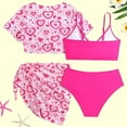thumbnail image 6 of CYRBOKO Bikinis Swim Set for Girls, Spaghetti Straps Swimming Pool 4 Pieces Summer Bathing Suits Pink Size 10-12 T, 6 of 8