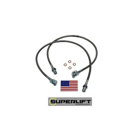 12 Inch Barrel Front - SUPERLIFT Bullet Proof Brake Hose Front 8 Inch-12 Inch Pair 91345
