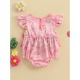 thumbnail image 6 of BemeyourBBs Baby Girls Romper, Fly Sleeve Crew Neck Bows Boots Print Bodysuit, 6 of 9