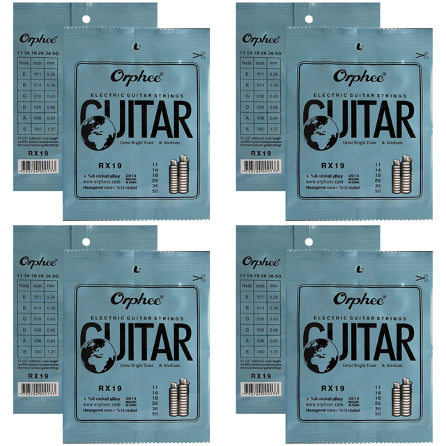 Juego Cuerdas para Guitarra Eléctrica Piezas Hexagonales Acero Al Carbono 6 (RX19)